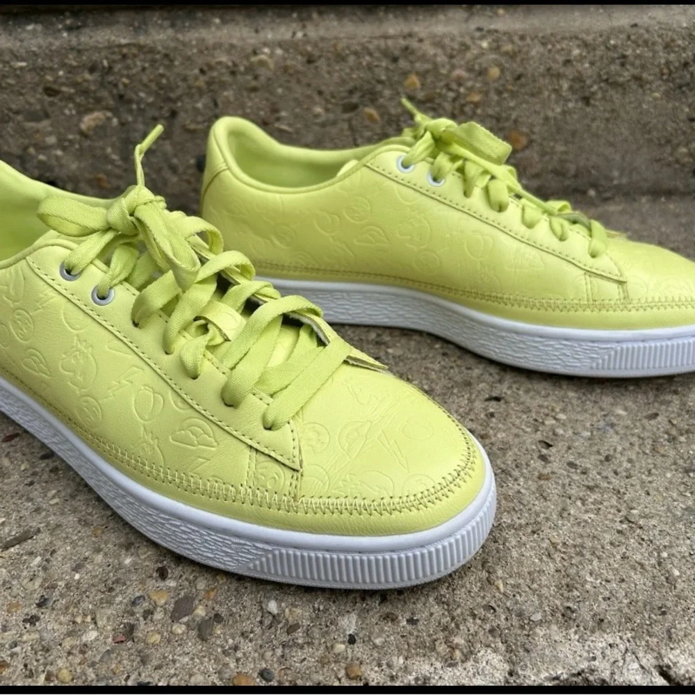 Puma Basket X Emoji Sunny Lime Size 9 - Picture 4 of 8
